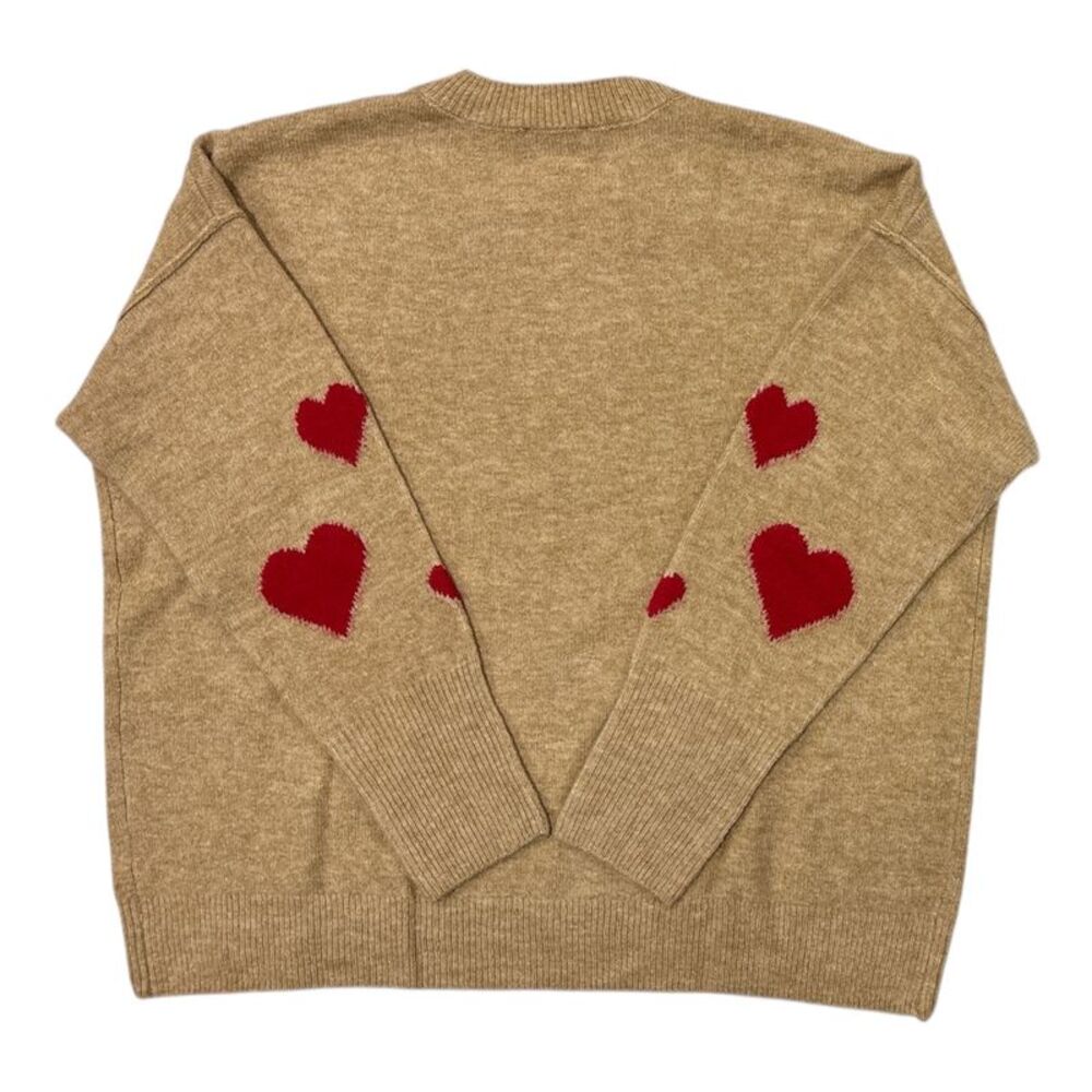 Vince Camuto Women's Soft & Festive Relaxed Fit Valentine's Day Sweater - Tan - Picture 2 of 2